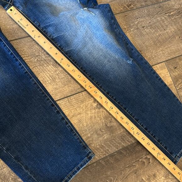 NWT Flamingals Women's High Rise Distressed Boyfriend Jean Dark Wash Size M/6-8 - Picture 3 of 8